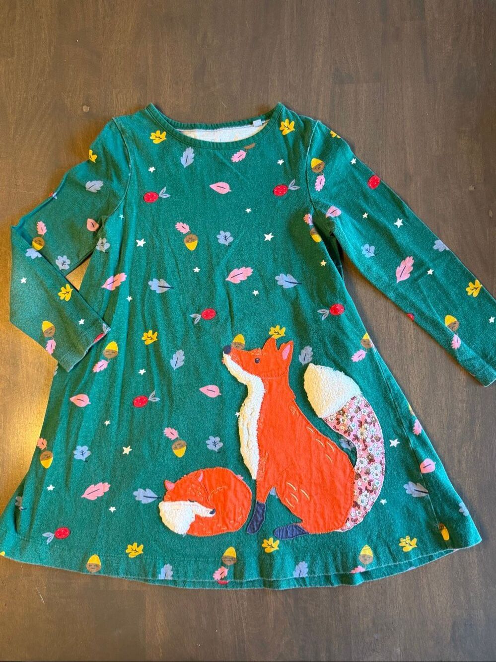 Mini Boden Girls size 6-7 Cotton Fox Dress